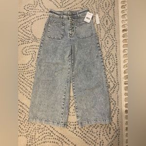 Free People Colette Wide Leg Jeans-size 26